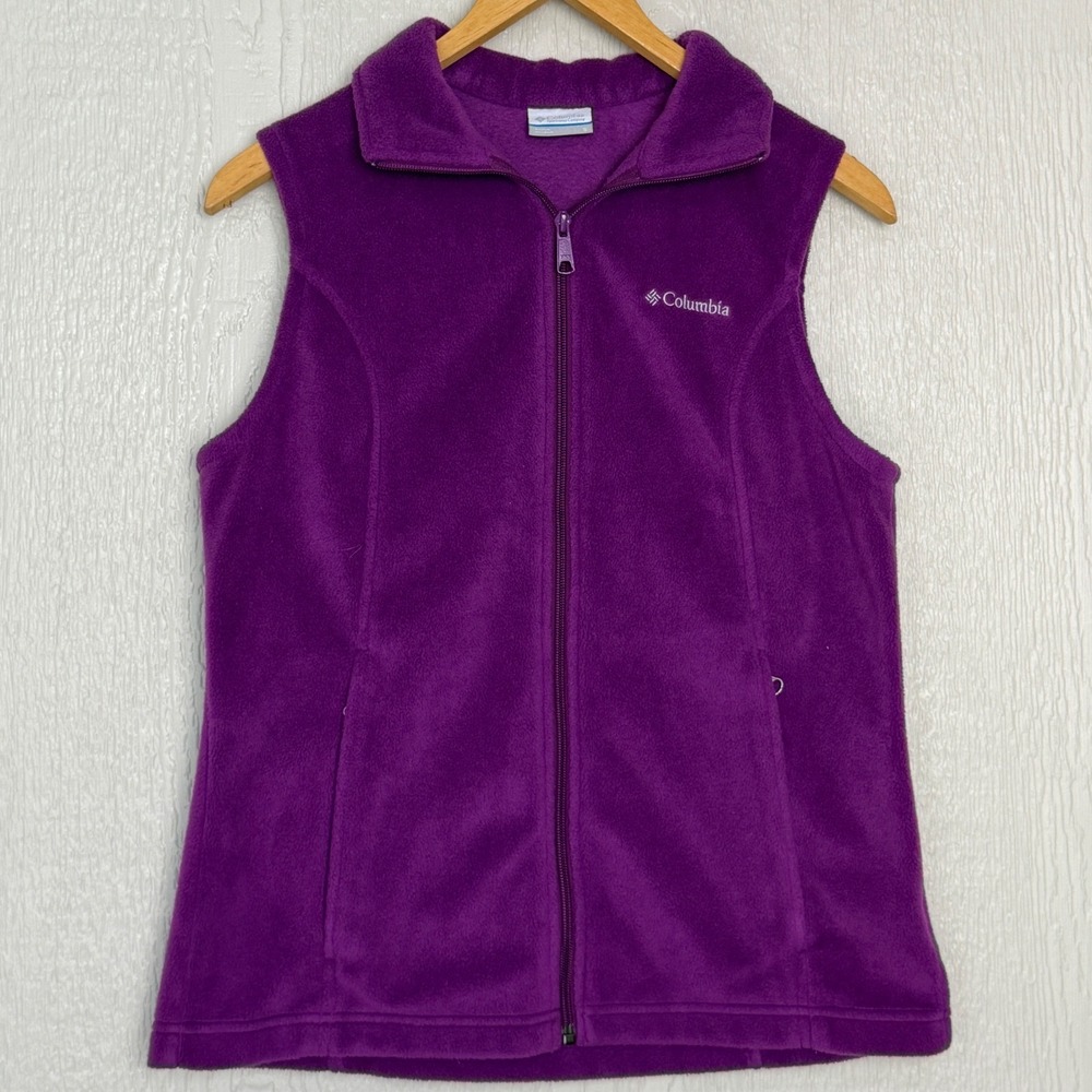 Columbia Womens Purple Full Zip Fleece Vest Jacket Small BEAUTIFUL color EUC